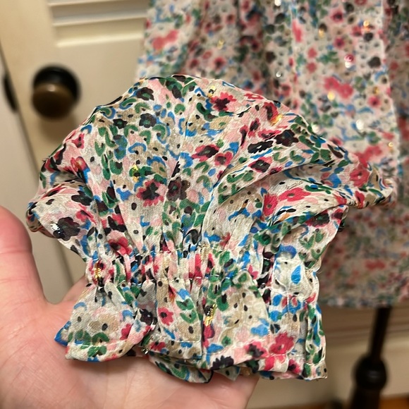 Boden V Yoke Flounce Top in Ivory Gardenia Petal, Size 12 - Picture 8 of 17